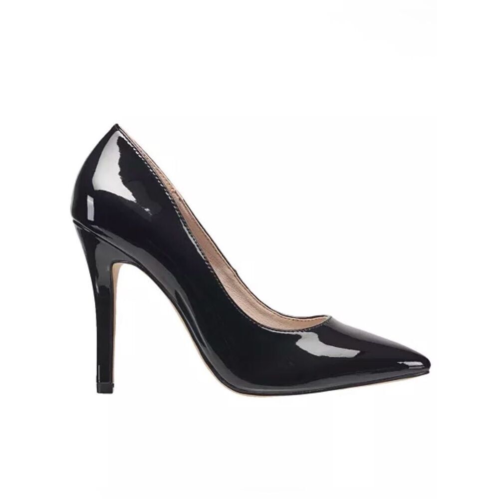 NIB French Connection Black Patent Stiletto Sierra Heels Size 9.5